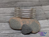 Vintage Navajo Signed Tahe Sterling Silver Wide Cuff Bracelet