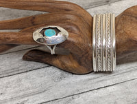 Vintage Navajo Signed Tahe Sterling Silver Wide Cuff Bracelet