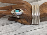 Vintage Navajo Signed Tahe Sterling Silver Wide Cuff Bracelet