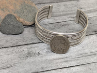 Vintage Navajo Signed Tahe Sterling Silver Wide Cuff Bracelet