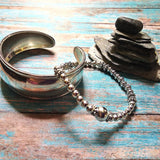 Silver Bali Style Boho Stretch Bracelet - SaltyCwgrl Creations