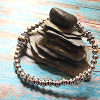 Silver Bali Style Boho Stretch Bracelet - SaltyCwgrl Creations