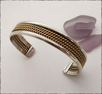 ***SOLD*** Tahe Vintage Navajo Sterling and 12K Gold Cuff - SaltyCwgrl Creations