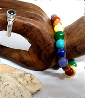 7 Color Chakra & Mala Bead Stretch Bracelet - SaltyCwgrl Creations