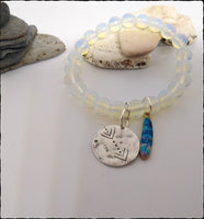 Handmade Gemstone Charm Stretch Bracelet - SaltyCwgrl Creations