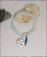 Handmade Gemstone Charm Stretch Bracelet - SaltyCwgrl Creations