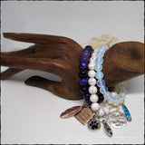 Handmade Gemstone Charm Stretch Bracelet - SaltyCwgrl Creations