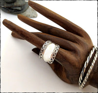 Vintage Sterling Cigar Band Ring - SaltyCwgrl Creations