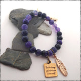 Handmade Gemstone Charm Stretch Bracelet - SaltyCwgrl Creations