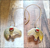 Sterling & Stone Zuni Bear Earrings - SaltyCwgrl Creations