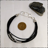 Boho Silver & Leather Layered Bracelet - SaltyCwgrl Creations