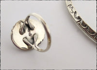 Vintage Navajo Turquoise & Silver Shadowbox Ring - SaltyCwgrl Creations