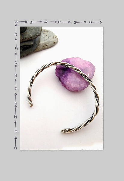 Triple Twist Rope Sterling Cuff - SaltyCwgrl Creations