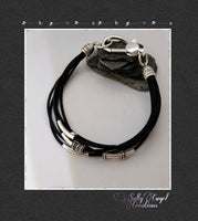 Boho Silver & Leather Layered Bracelet - SaltyCwgrl Creations