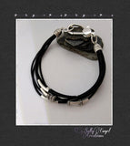 Boho Silver & Leather Layered Bracelet - SaltyCwgrl Creations