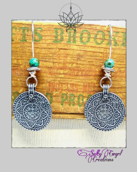 Buddha Eight Fold Path Earrings - SaltyCwgrl Creations