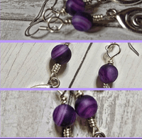Silver Celtic Knot & Purple Banded Agate Earrings - SaltyCwgrl Creations
