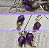 Silver Celtic Knot & Purple Banded Agate Earrings - SaltyCwgrl Creations