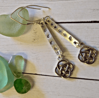 Silver Celtic Hand Stamped Bar Earrings - SaltyCwgrl Creations