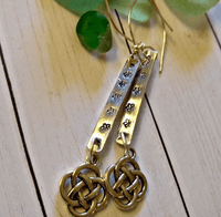 Silver Celtic Hand Stamped Bar Earrings - SaltyCwgrl Creations