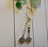 Silver Celtic Hand Stamped Bar Earrings - SaltyCwgrl Creations