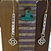 Silver Celtic Hand Stamped Bar Earrings - SaltyCwgrl Creations