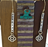 Silver Celtic Hand Stamped Bar Earrings - SaltyCwgrl Creations