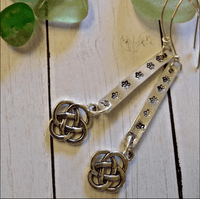 Silver Celtic Hand Stamped Bar Earrings - SaltyCwgrl Creations