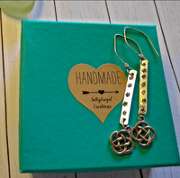 Silver Celtic Hand Stamped Bar Earrings - SaltyCwgrl Creations