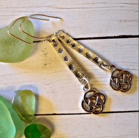 Silver Celtic Hand Stamped Bar Earrings - SaltyCwgrl Creations