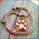 I Love My Pet Paw Print Pendant Necklace - SaltyCwgrl Creations