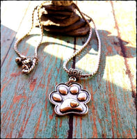 I Love My Pet Paw Print Pendant Necklace - SaltyCwgrl Creations