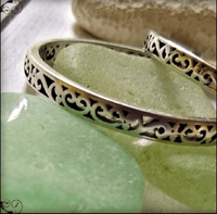 Silver Lattice Cutout Hoop Earrings - SaltyCwgrl Creations