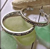Silver Lattice Cutout Hoop Earrings - SaltyCwgrl Creations