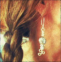 Silver Lotus Flower & White Howlite Wire Wrap Earrings - SaltyCwgrl Creations