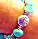 Chunky Brazilian Amazonite Lotus Toggle Bracelet - SaltyCwgrl Creations
