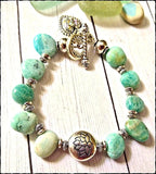 Chunky Brazilian Amazonite Lotus Toggle Bracelet - SaltyCwgrl Creations