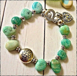 Chunky Brazilian Amazonite Lotus Toggle Bracelet - SaltyCwgrl Creations