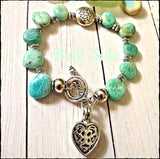 Chunky Brazilian Amazonite Lotus Toggle Bracelet - SaltyCwgrl Creations