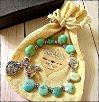 Chunky Brazilian Amazonite Lotus Toggle Bracelet - SaltyCwgrl Creations