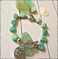 Chunky Brazilian Amazonite Lotus Toggle Bracelet - SaltyCwgrl Creations