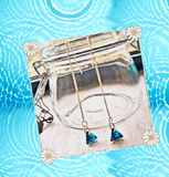 Swarovski Bermuda Blue Chrystal Sterling Silver Threader Earrings - SaltyCwgrl Creations