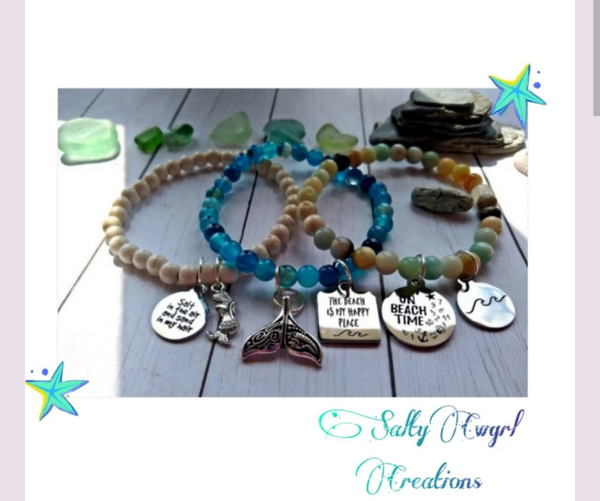 Salt & Sand Statement Charm Bracelets - SaltyCwgrl Creations