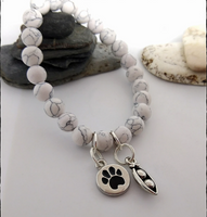 Handmade Gemstone Charm Stretch Bracelet - SaltyCwgrl Creations