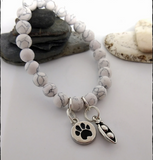 Handmade Gemstone Charm Stretch Bracelet - SaltyCwgrl Creations