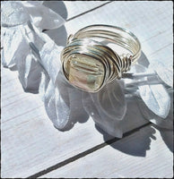 Artisan Handmade Swarovski Crystal and Silver Wire Wrap Ring - SaltyCwgrl Creations