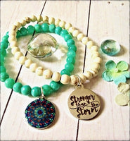 Good Vibes Bead & Charm Bracelets - SaltyCwgrl Creations
