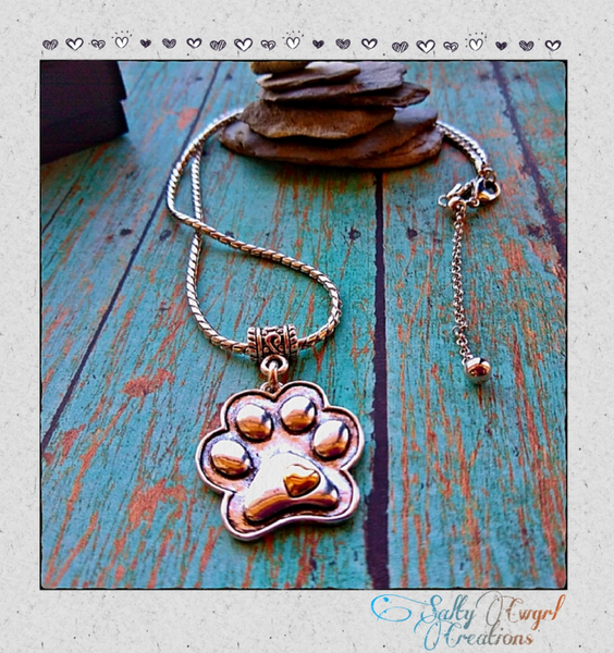 Proud Dog Parent Paw Necklace - SaltyCwgrl Creations