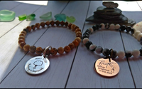 Gemstone Bead and Faith Charm Bracelet - SaltyCwgrl Creations