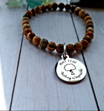 Gemstone Bead and Faith Charm Bracelet - SaltyCwgrl Creations